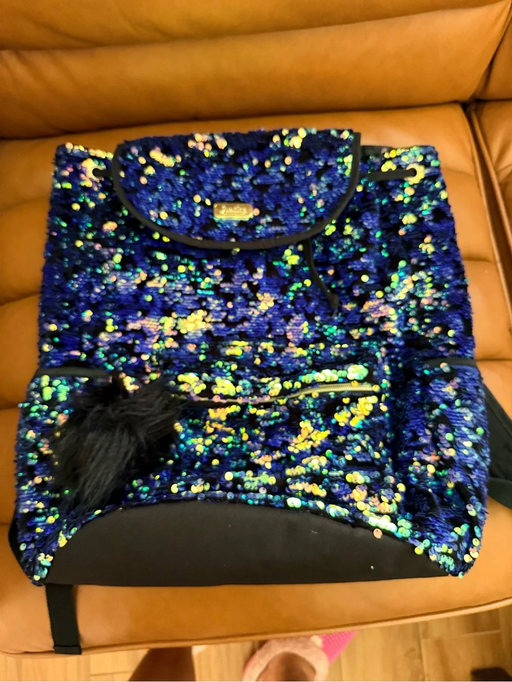 Justice Iridescent Sequin Backpack in Blue and Multicolor